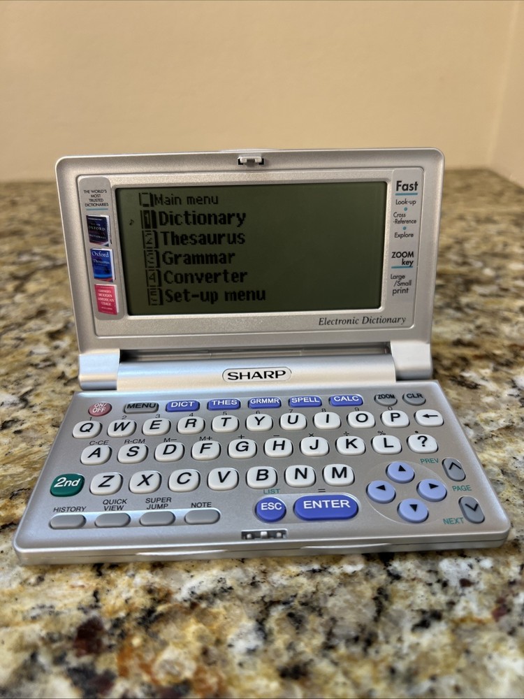 Rare Vintage Sharp PW-E550 Electronic Dictionary, Calculator, Tested