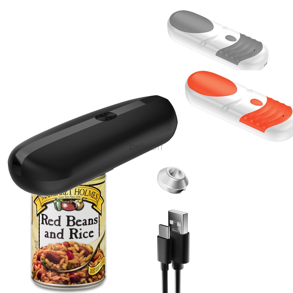 USB Rechargeable Electric Can Opener with No Sharp Edge One Button Open