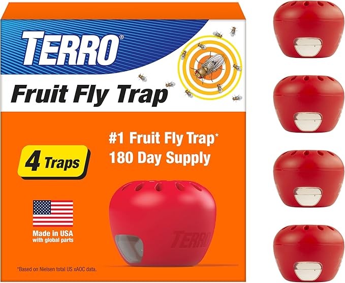 TERRO Fruit Fly Traps for Indoors (4 Pack)