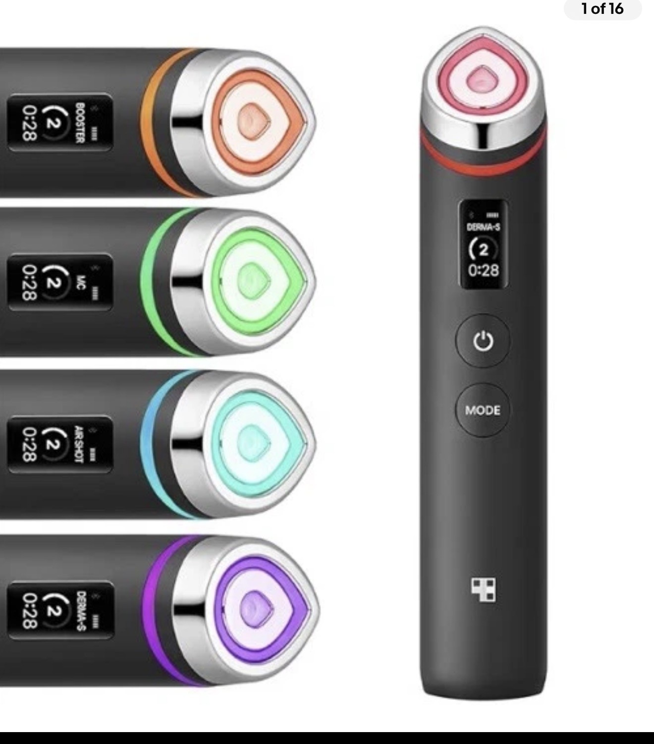 medicube Age-R Booster Pro | 6-in-1 Real Glass Glow Beauty Massager | Black