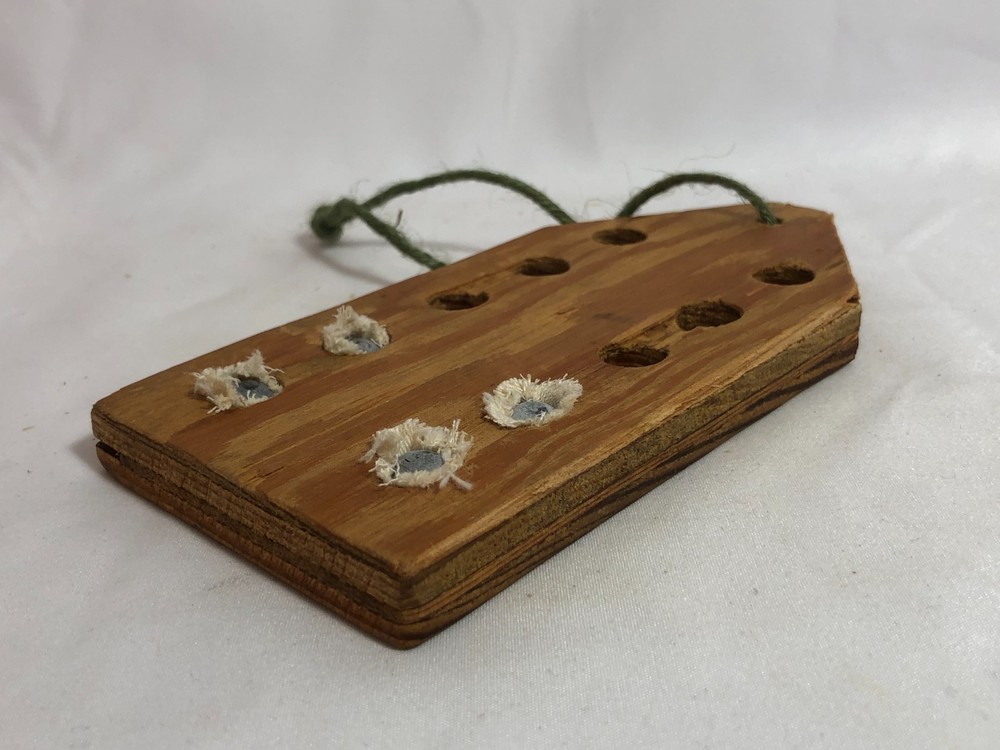 HANDMADE MUZZLELOADER ROUND BALL LOADING BLOCK ~ .45 CAL, 10 ROUNDS