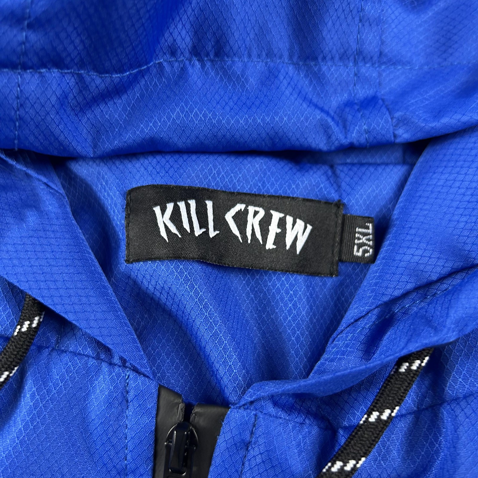 Kill Crew Jacket Mens 5XL Blue Hooded Windbreaker Full Zip Mesh Lined StreetWear