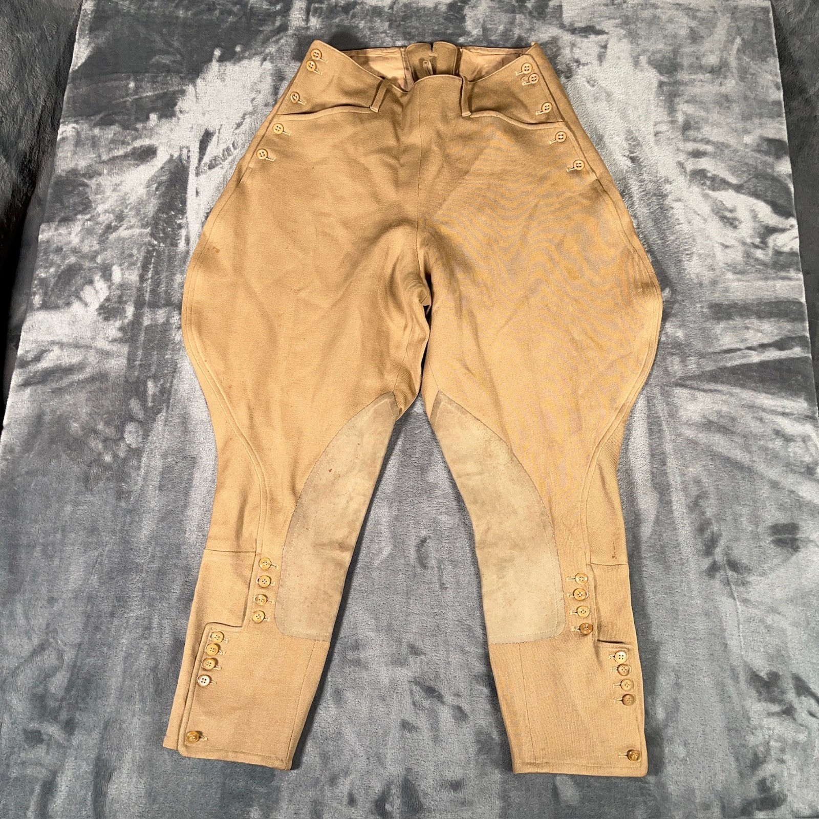 Vintage US Military Cotton Riding Breeches Cavalry Jodhpurs Leather 1910-1930