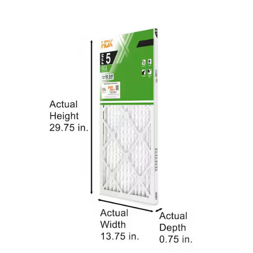 14 x 30 x 1 Standard Pleated Air Filter FPR 5, 3-Pack, Air Filters Replacement