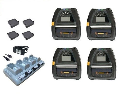 4-Pack: Zebra QLn420 Label Printers, WiFi, Bluetooth, Includes Multi Charger!