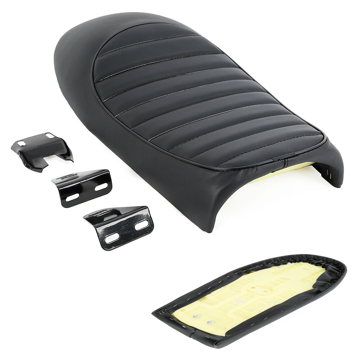 Motorcycle Cafe Racer Seat Flat & Hump Saddle Fit For Honda CB Suzuki GS Yamaha