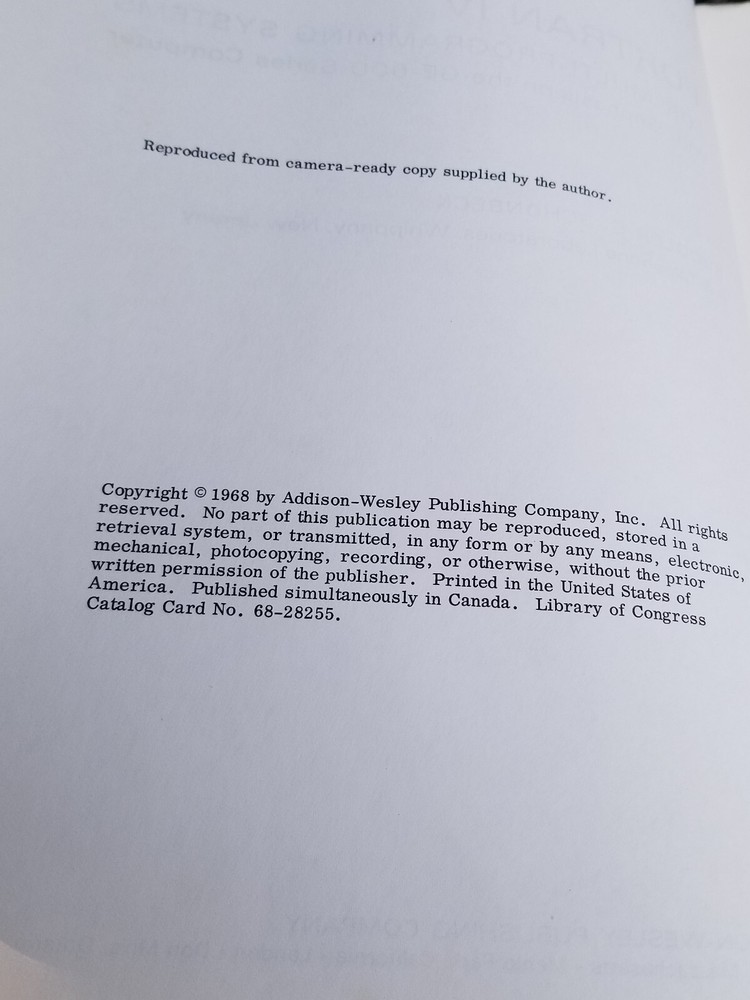 VINTAGE ELECTRONICS BOOK 1966 FORTRAN IV MULTI PROGRAM SYSTEMS GE-600 COMPUTER