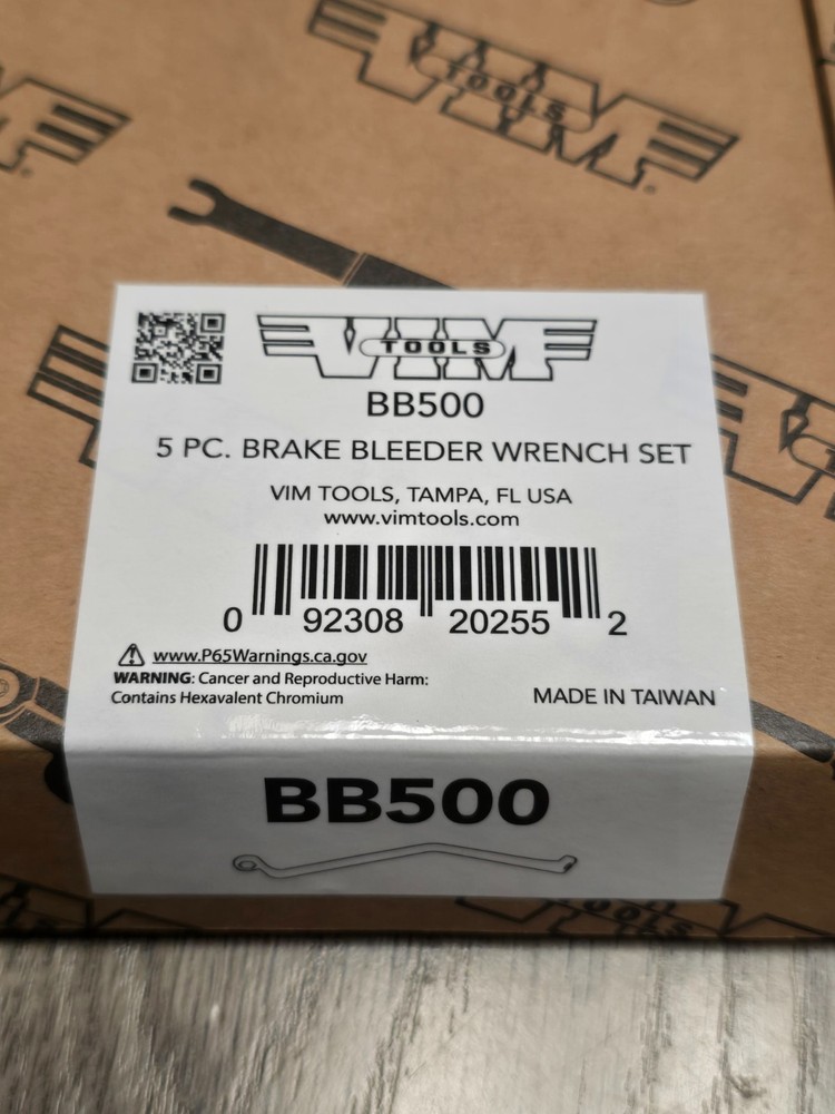 VIM Tools BB500 5pc Multiple Offset Brake Bleeder Wrench Set 7, 8, 9, 10 & 11mm