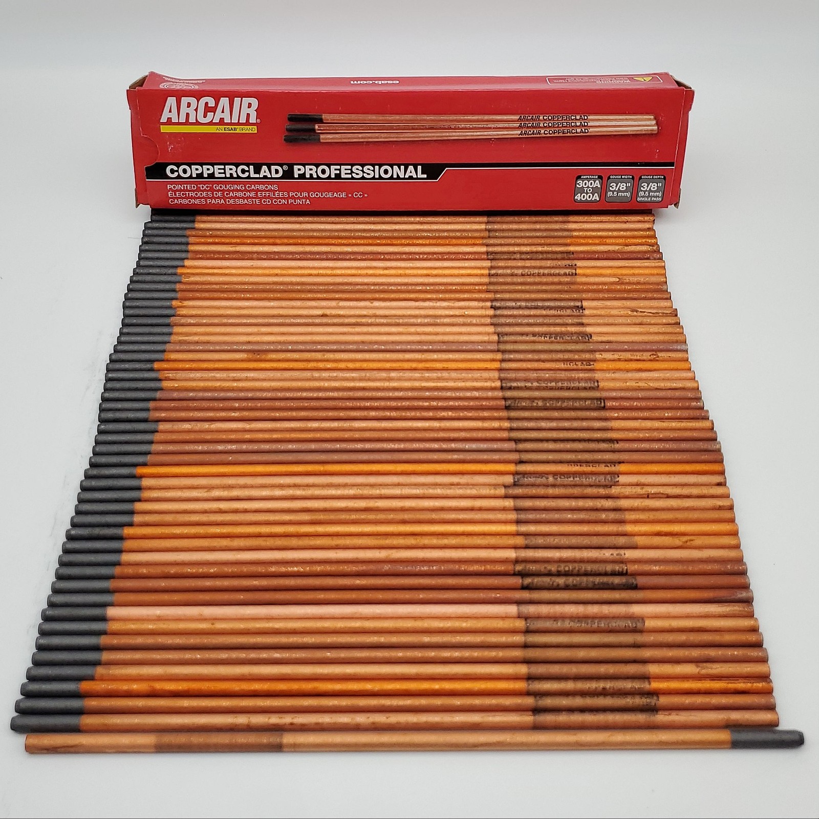 Arcair 1/4" X12" Copper Clad Gouging Rods TIG Welders 22043003 Pack of 50