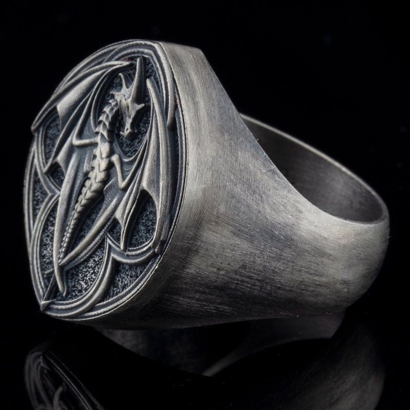 Handcrafted Zodiac Dragon Ring Adjustable Open Ring Accessory