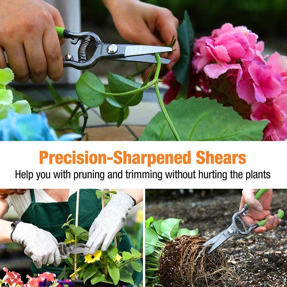 WORKPRO 2PCPruning Shears SetDropForged 8"Bypass Garden Shears&8''Handing Pruner