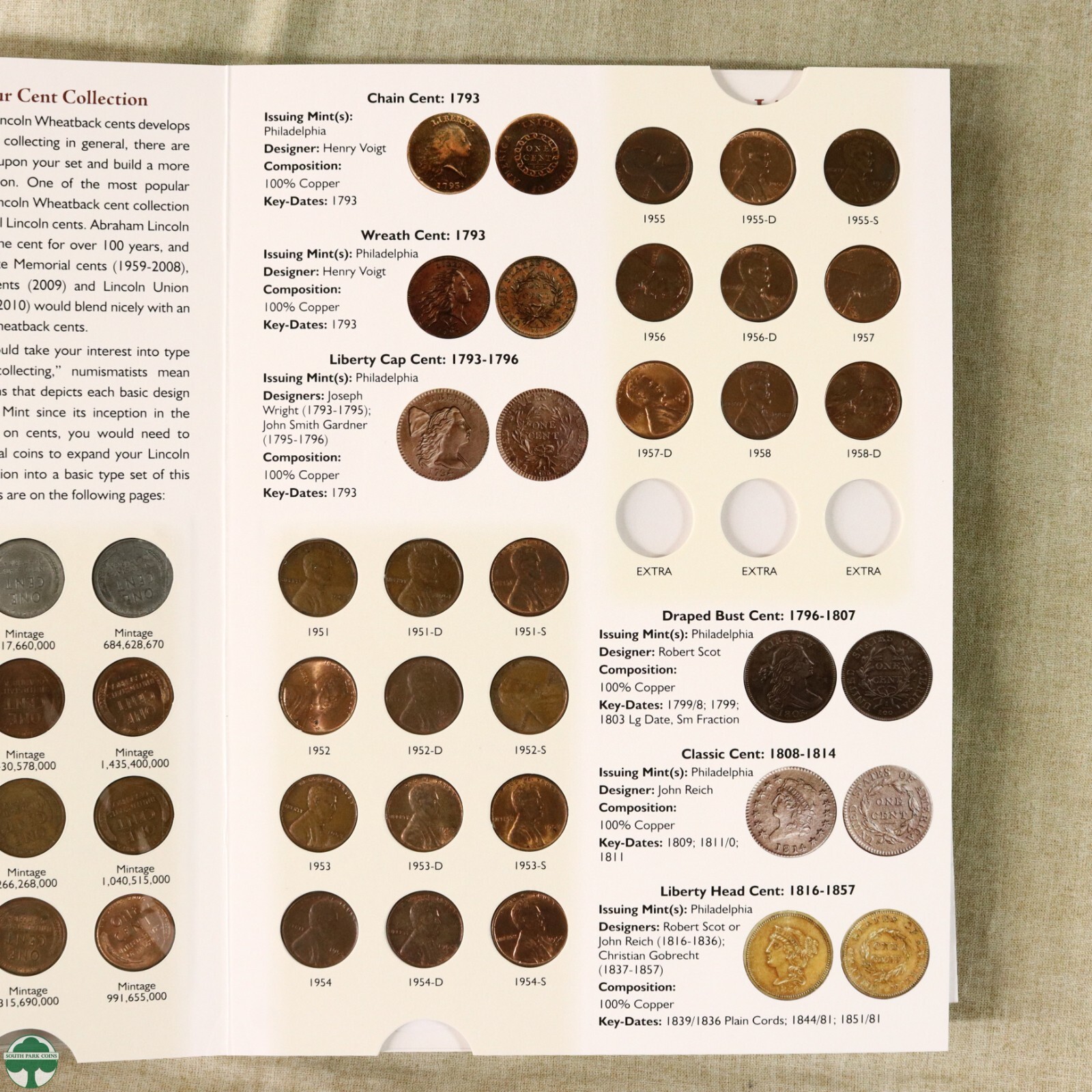 1909-1958 Lincoln Wheat Cent Coin album filled VF/UNC Excluding Five Coins