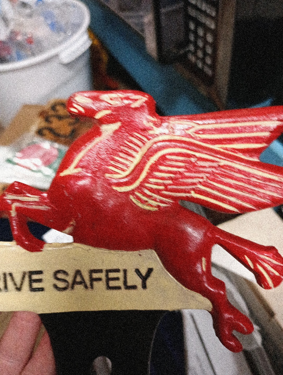 Metal Pegasus Drive Safely Topper