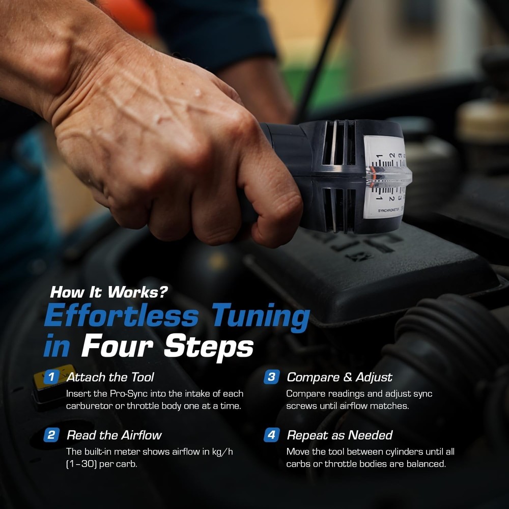 Carburetor Synchronizer Tool | Universal Pro-Sync | Carb Sync Tool for Motorc...