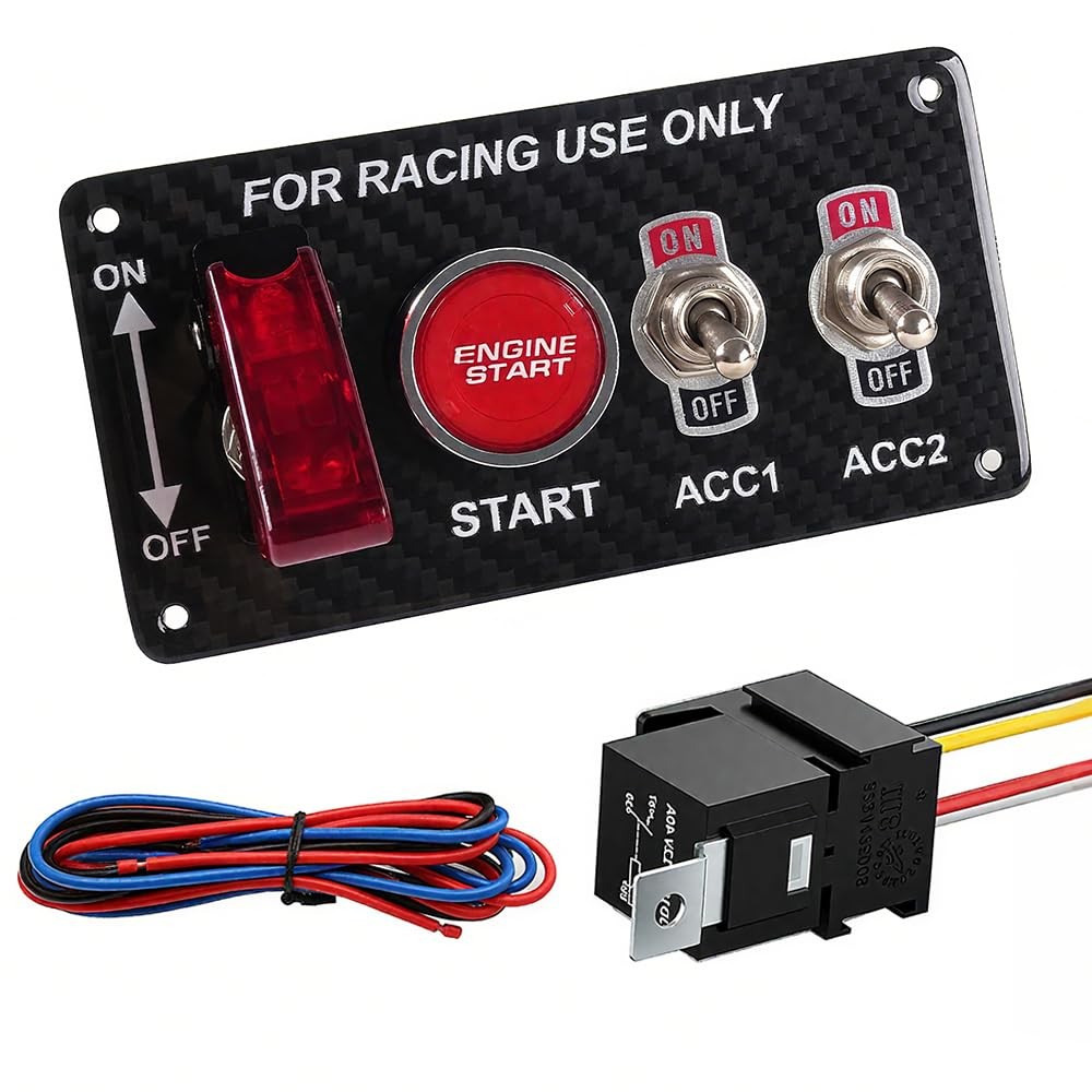 Racing Car Ignition Switch Panel DC 12V 4 in 1 Car Engine Start Push Button C...