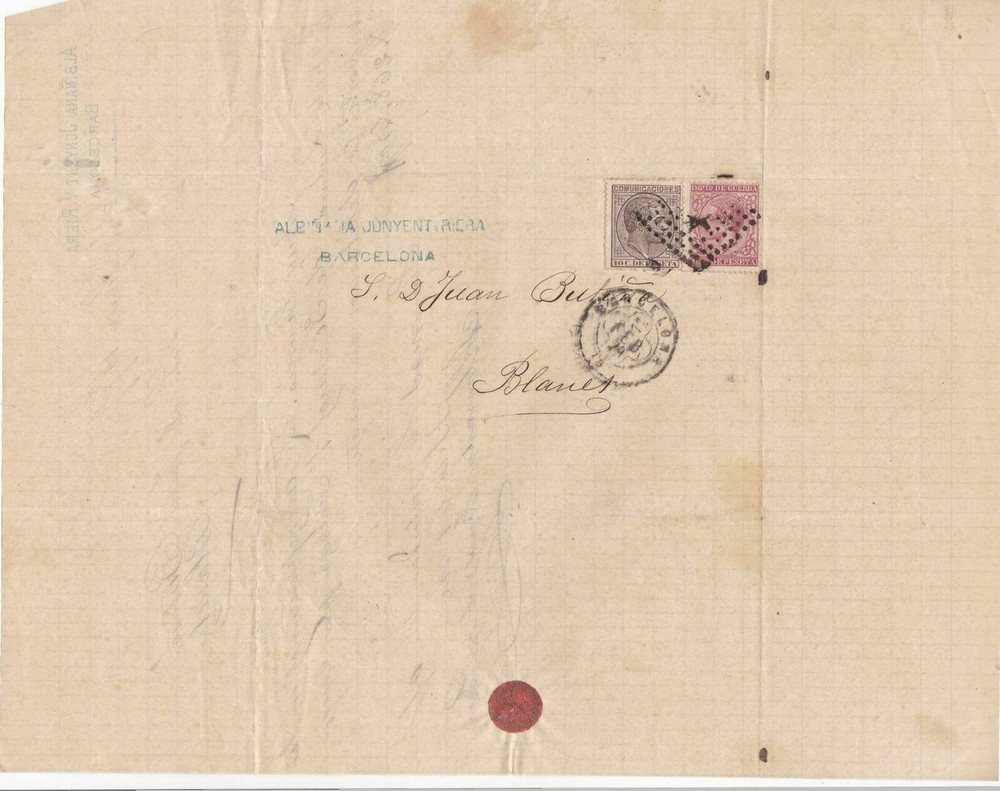 Spain 19th centuary stamps cover Ref 8343