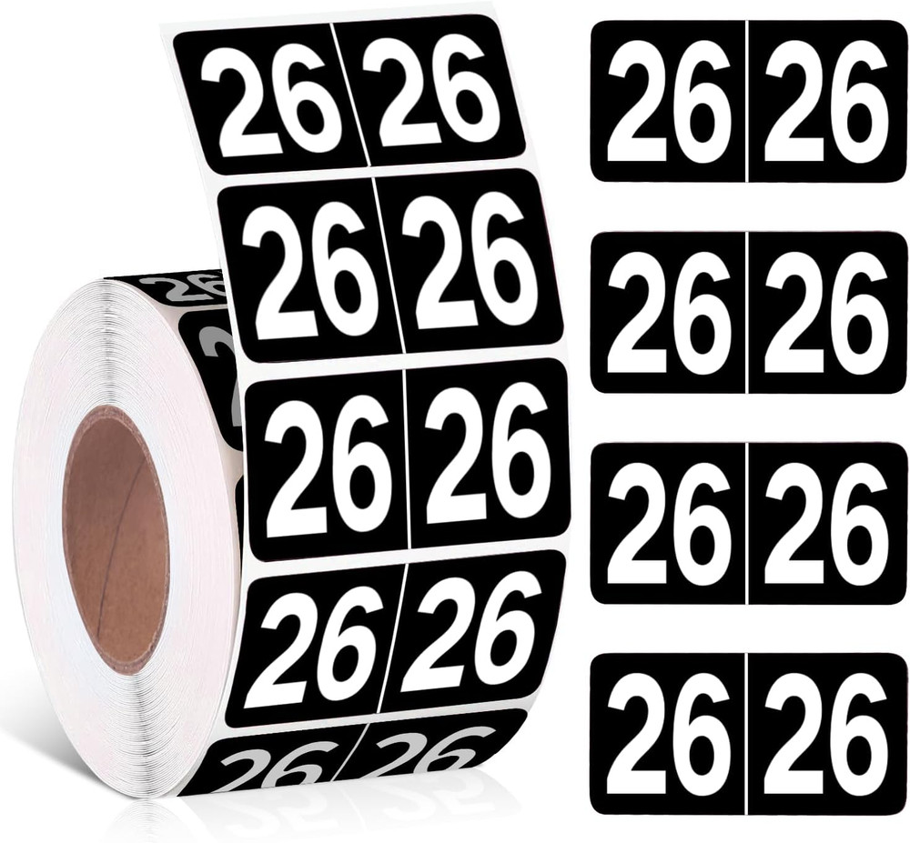 500 Pieces 2026 Year Stickers File Folder Year Labels Rectangle Coded Colored...