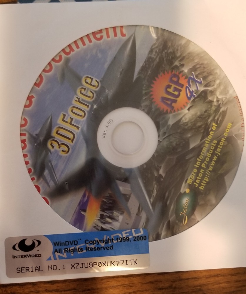 InterVideo Jaton AGP 4X 3DForce Drivers Software & Document CD