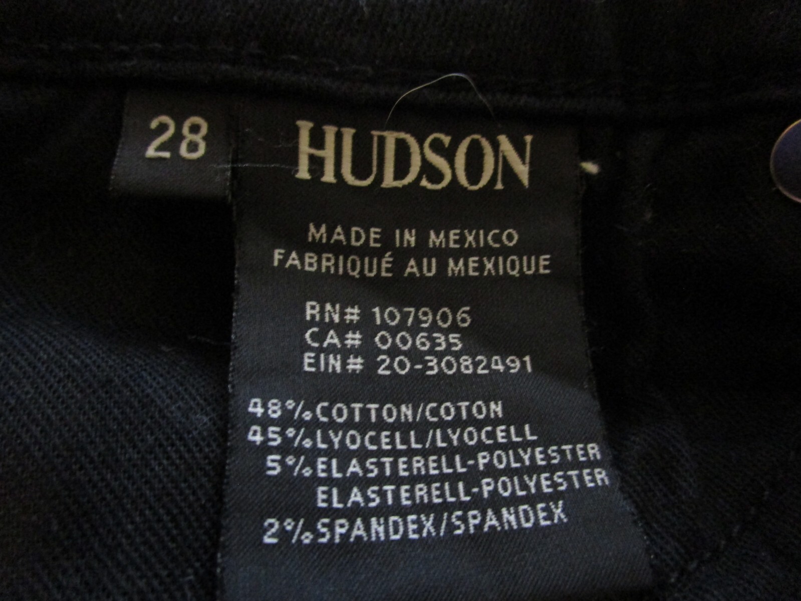 HUDSON Womens Krista Super Skinny Ankle Jeans Black Size 28 Mid Rise NWOT