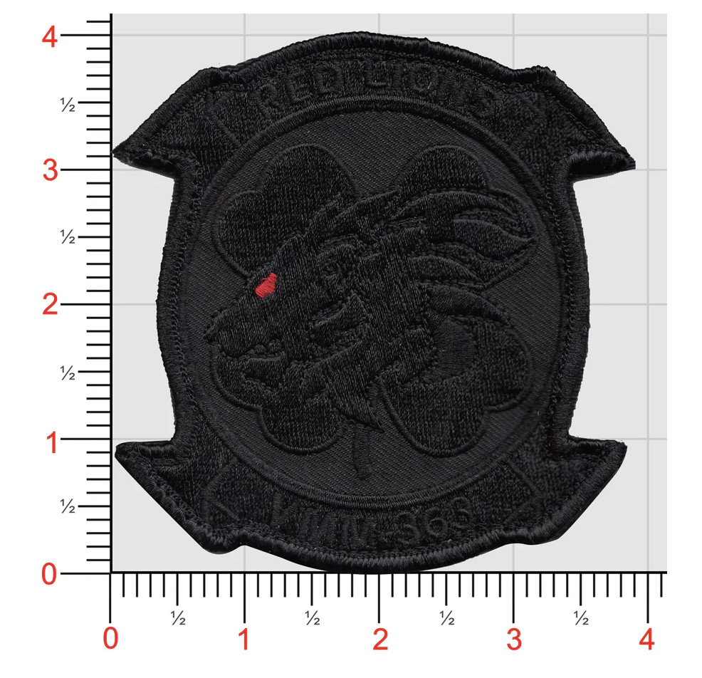 MARINE CORPS VMM-363 RED LIONS BLACKOUT SQUADRON EMBROIDERED PATCH HOOK & LOOP