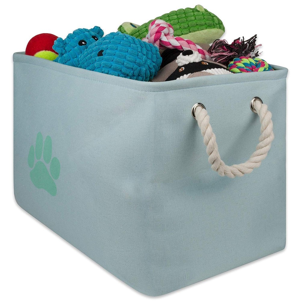 Pet Storage Collection Collapsible Bin, Medium Rectangle, Aqua