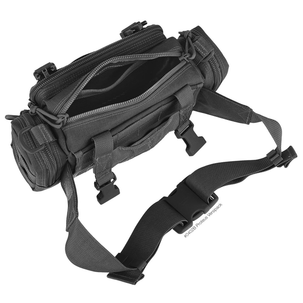 Maxpedition Proteus Versipack Waist Pack, Black - Durable & MOLLE Compatible