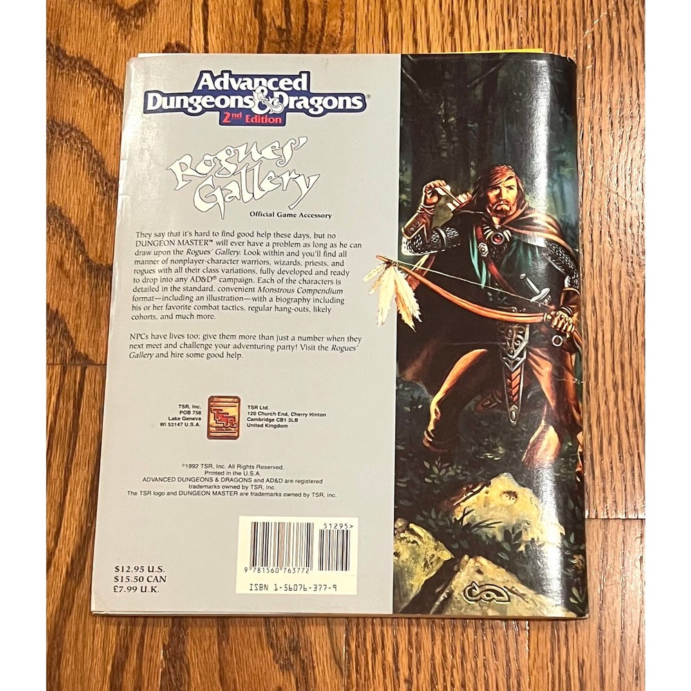 Rogues' Gallery Advanced Dungeons & Dragons 2e Accessory REF6 1992 TSR 9380