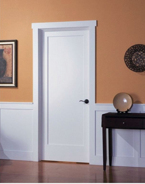 1 Panel Primed Flat Mission Shaker Stile & Rail Solid Core Door Slabs 8ft Height
