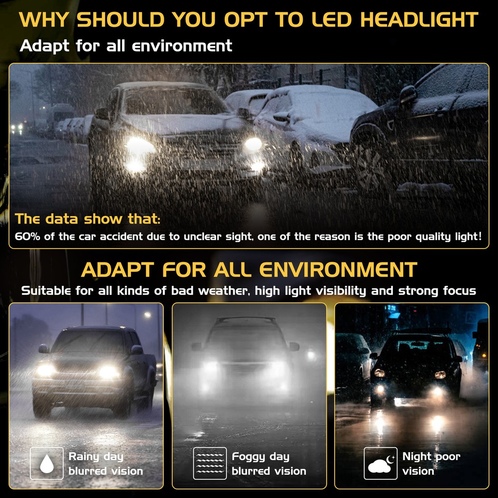 8 HID Bulbs Hide Away Emergency Strobe Light Headlight Kit Warning System WHITE