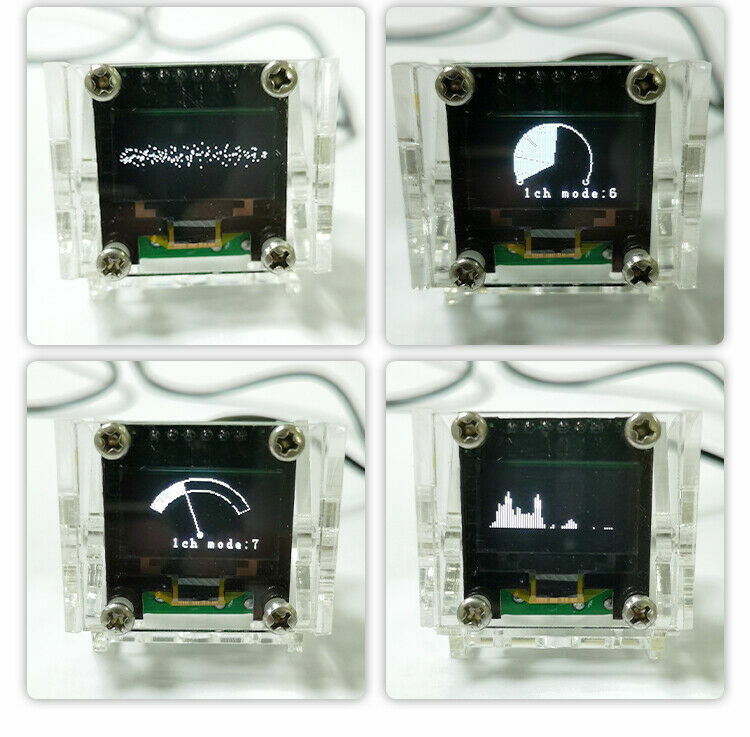 0.96 Inch OLED Music Spectrum Display Analyzer Audio Level Indicator with Case