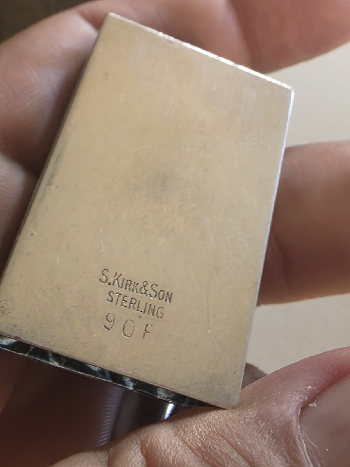 Vintage S. Kirk & Son Sterling Silver Floral Repousse Match Box Case Holder 90F.