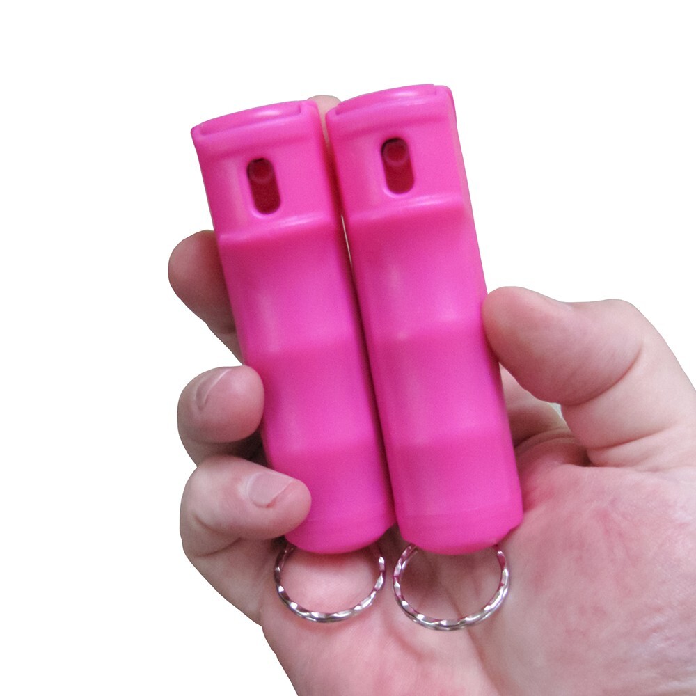 Streetwise STICKY GEL Pepper Spray (2 Pack) 1/2oz Flip Top Keychain Defense PINK
