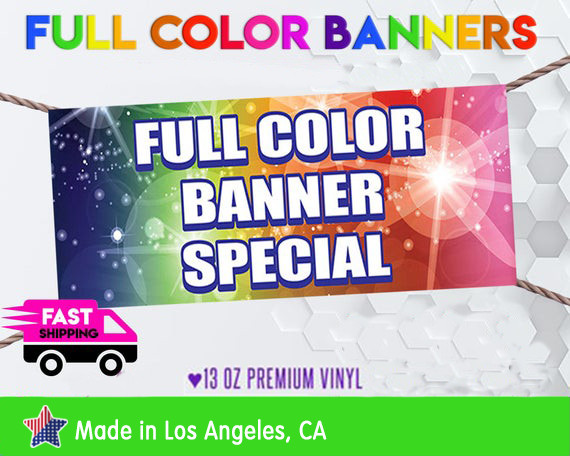 2' x 6' Custom Premium Vinyl Banner 13oz Full Color - Free Basic Design Include