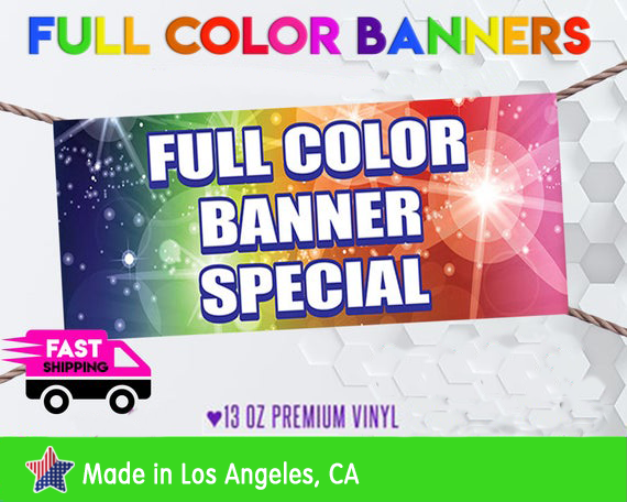 2' x 7' Custom 13oz Vinyl Banner birthday meeting - Free Basic Design Include