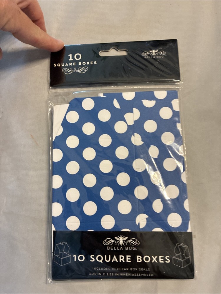 Bella Bug 10 Square Boxes 3.25" X 3.25" Blue