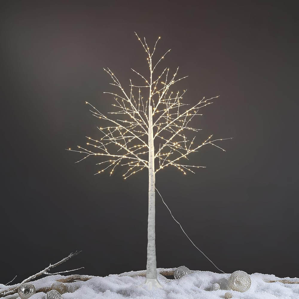 5FT White Firefly Tree with Lights - Lighted Firefly Tree with 350 Warm White Le