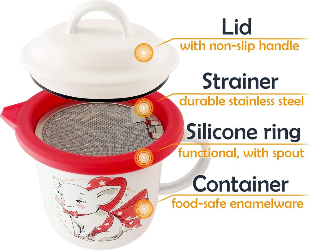 Bacon Grease Container with Strainer, 650 Ml | 22 Oz. Removable Silicone Ring Pr