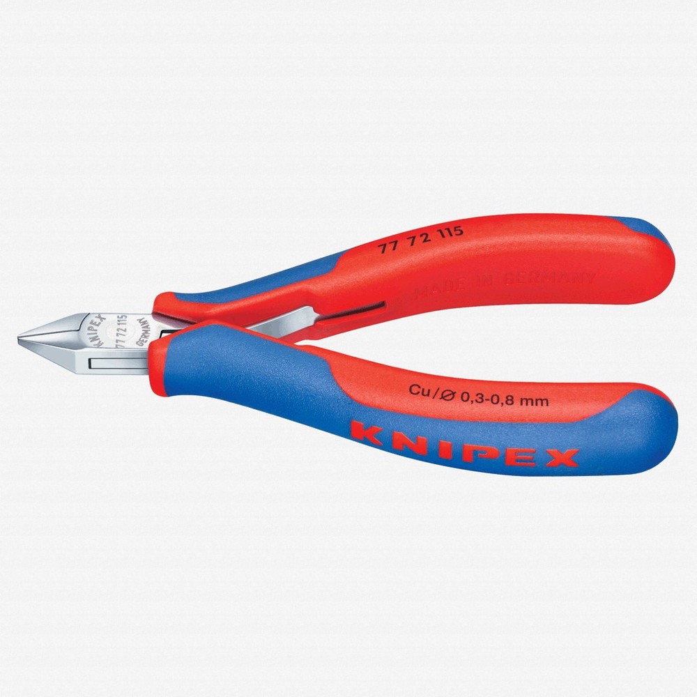 Knipex 4.5" Electronics Diagonal Cutters Pointed Mini-Head w/ Small Bevel - Mult