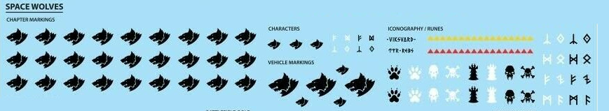 TWO Indomitus Space Wolves Transfer Strips, Have multiple