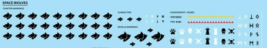 TWO Indomitus Space Wolves Transfer Strips, Have multiple