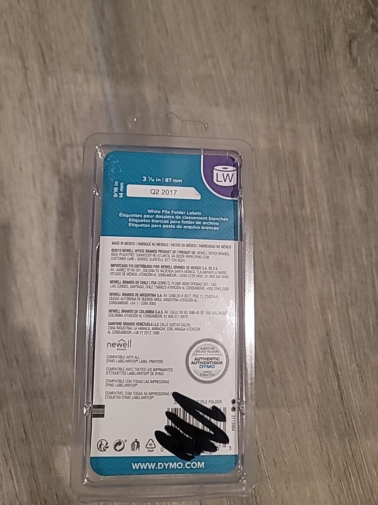 Dymo White File Folder Labels 87mm x 14mm