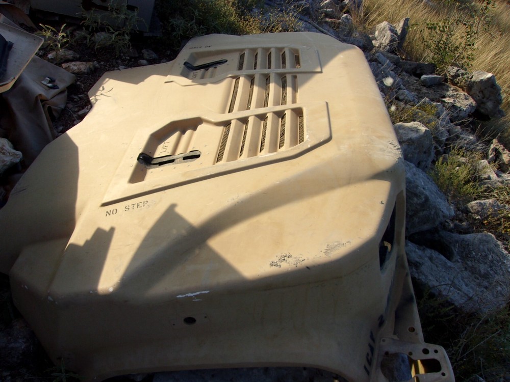 Used Oshkosh JLTV Hood, Light Damage