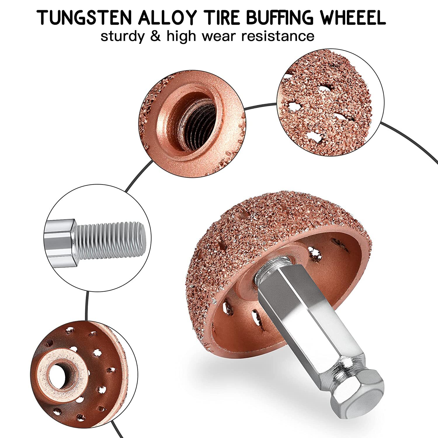 62pcs Tire Repair Patch Tool Kit Tire Repair Patch Roller Tool+Tire Buffer Wheel