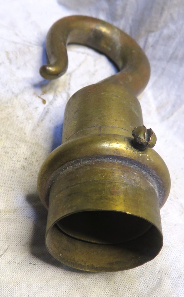 Antique Solid Brass Chandler Ceiling Hook 5" long (office)