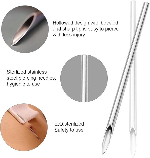 Belly Piercing Kit 13Pcs Belly Button Piercing Kit Includes 2Pcs 14G Belly Bu...