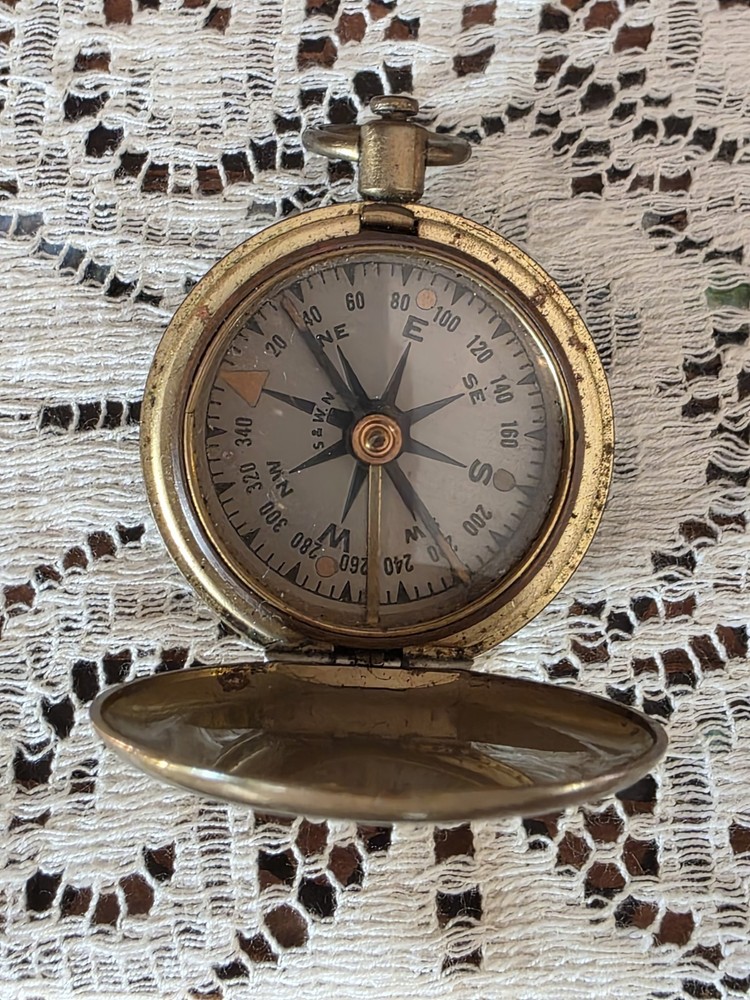 1920 40s  US Army Military  Brass Compass