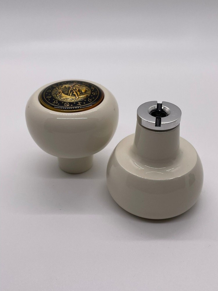 Ivory Shift Knob, with St. Christopher, VW 10mm & 12mm pattern combined threads
