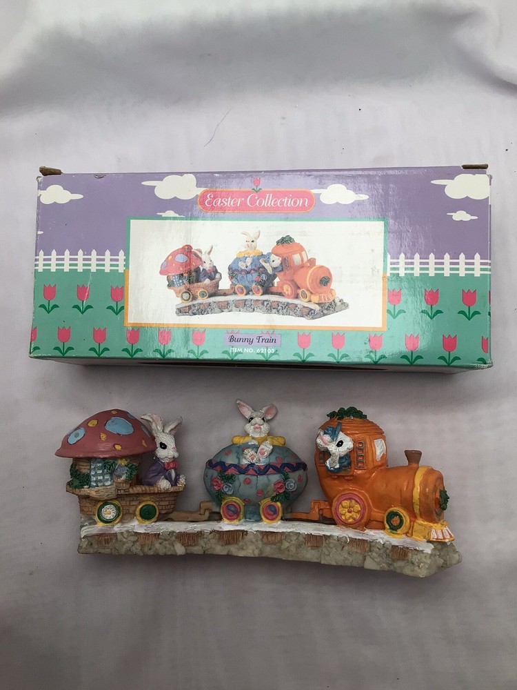 Vntg Easter Collection Mini Easter Bunny Train Spring decor 1995 item no. 62105