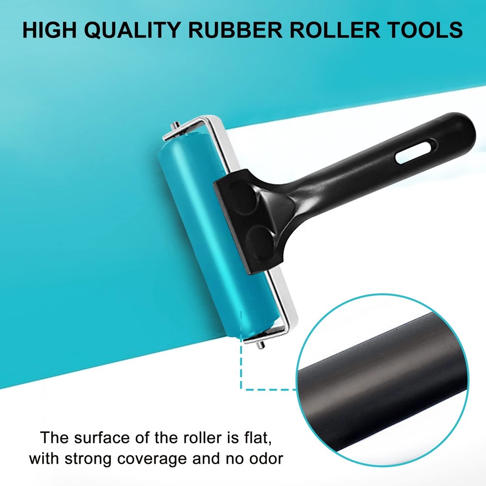 4 Inch Brayer Roller Printmaking Rubber Press Roller for DIY Crafts Project Inks