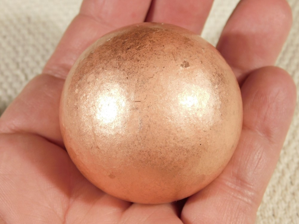 BIG! Super Heavy Solid COPPER SPHERE From Michigan 590gr